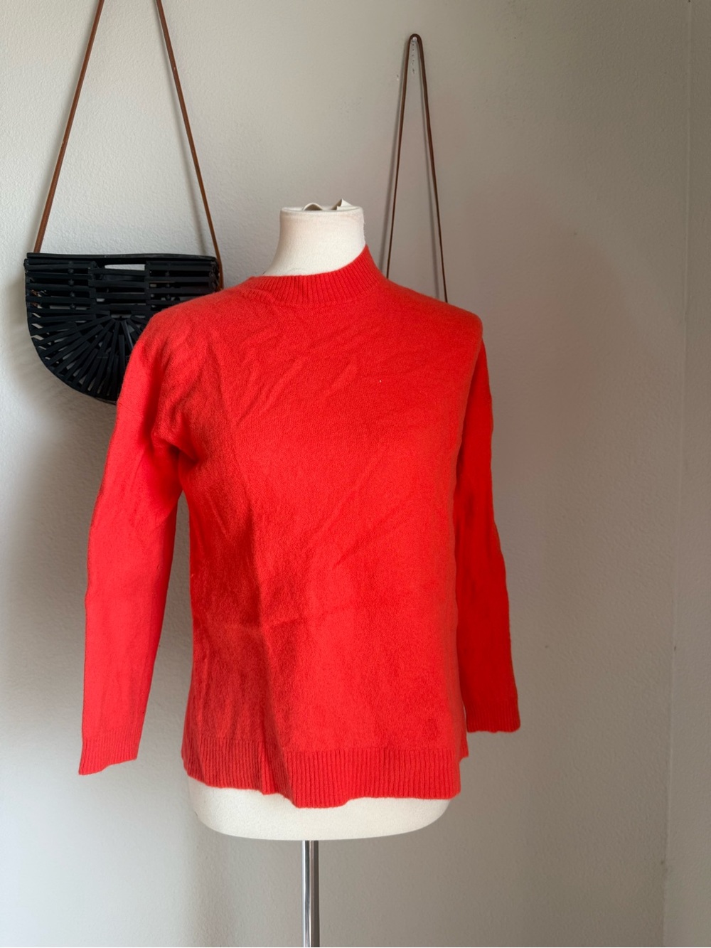 Jigsaw Orange Wool Sweater, Size Small